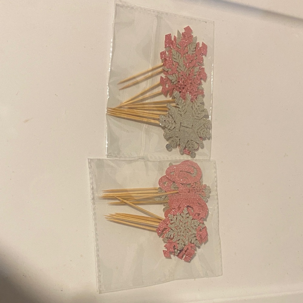 Winter first birthday cupcake toppers